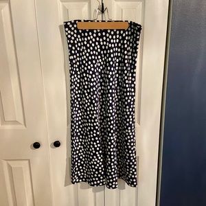 NWT J.Crew Pull-On Slip Skirt in Navy Dots
